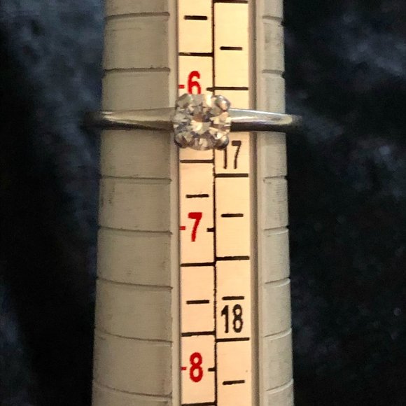 Solid 18K White Gold Diamond Split Engagement Ring - Picture 5 of 6